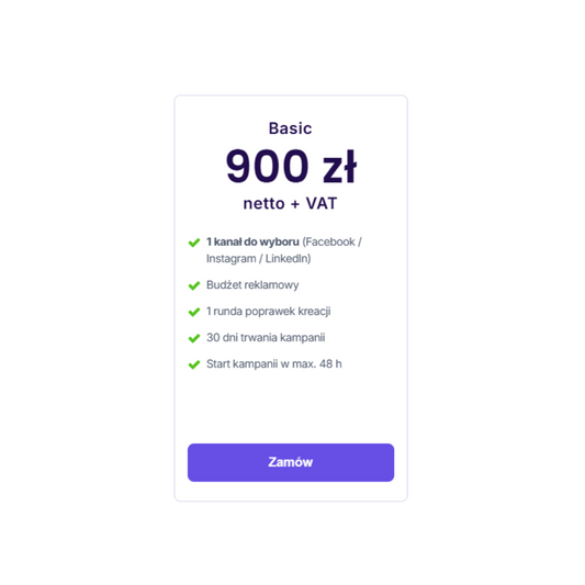 HireAds Basic - kampania rekrutacyjna w social media (1 kanał, 30 dni)